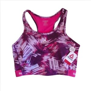 Reebok Sports Bra L Medium Support Pullover Molded Bra Cups